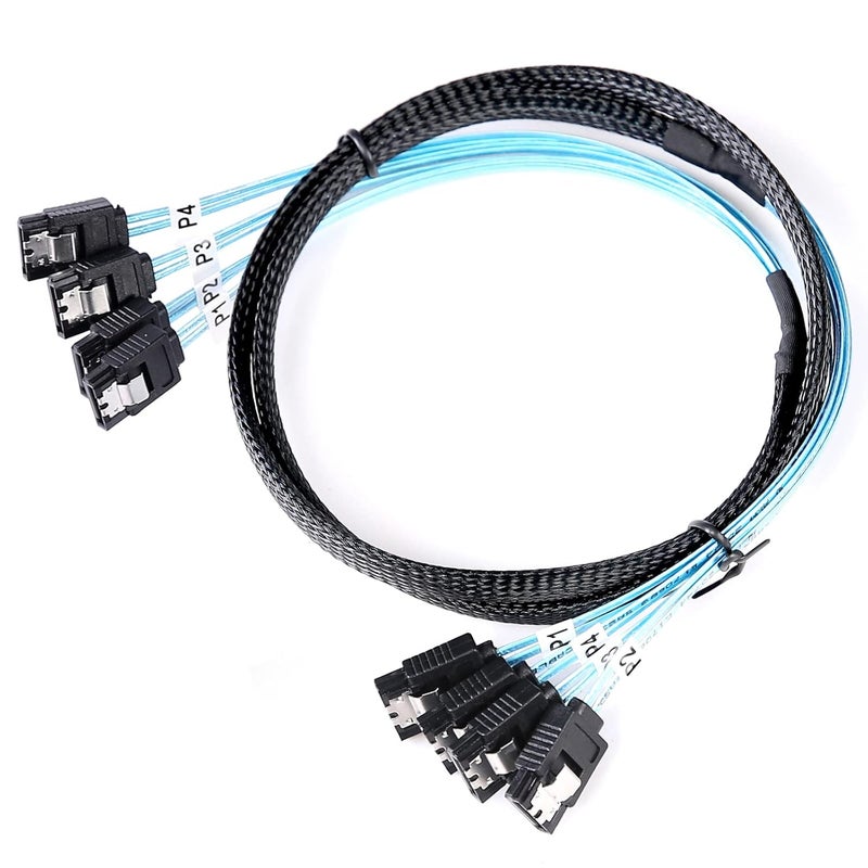 ADCAUDX SATA-III Cable-1M, 4Pcs/Set-SATA-6Gbps HDD-SDD Data-Cable Replacement for Server Bitcoin Computer SSD HDD CD DVD Drives Raid (3.3FT) - Image 1